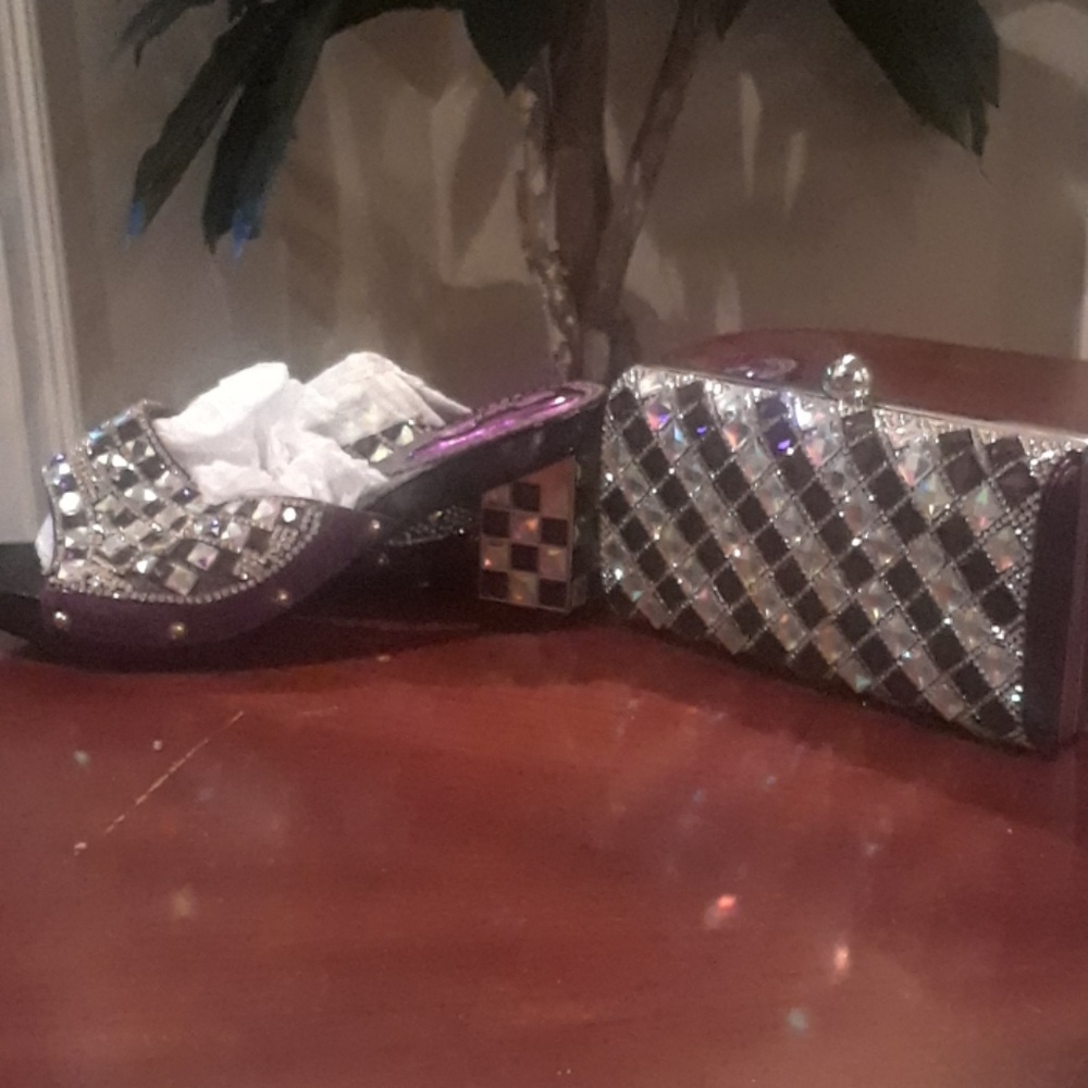 Ladies Slipper and matching clutch purse